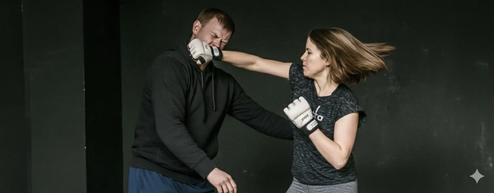 Self-defense technique demonstration